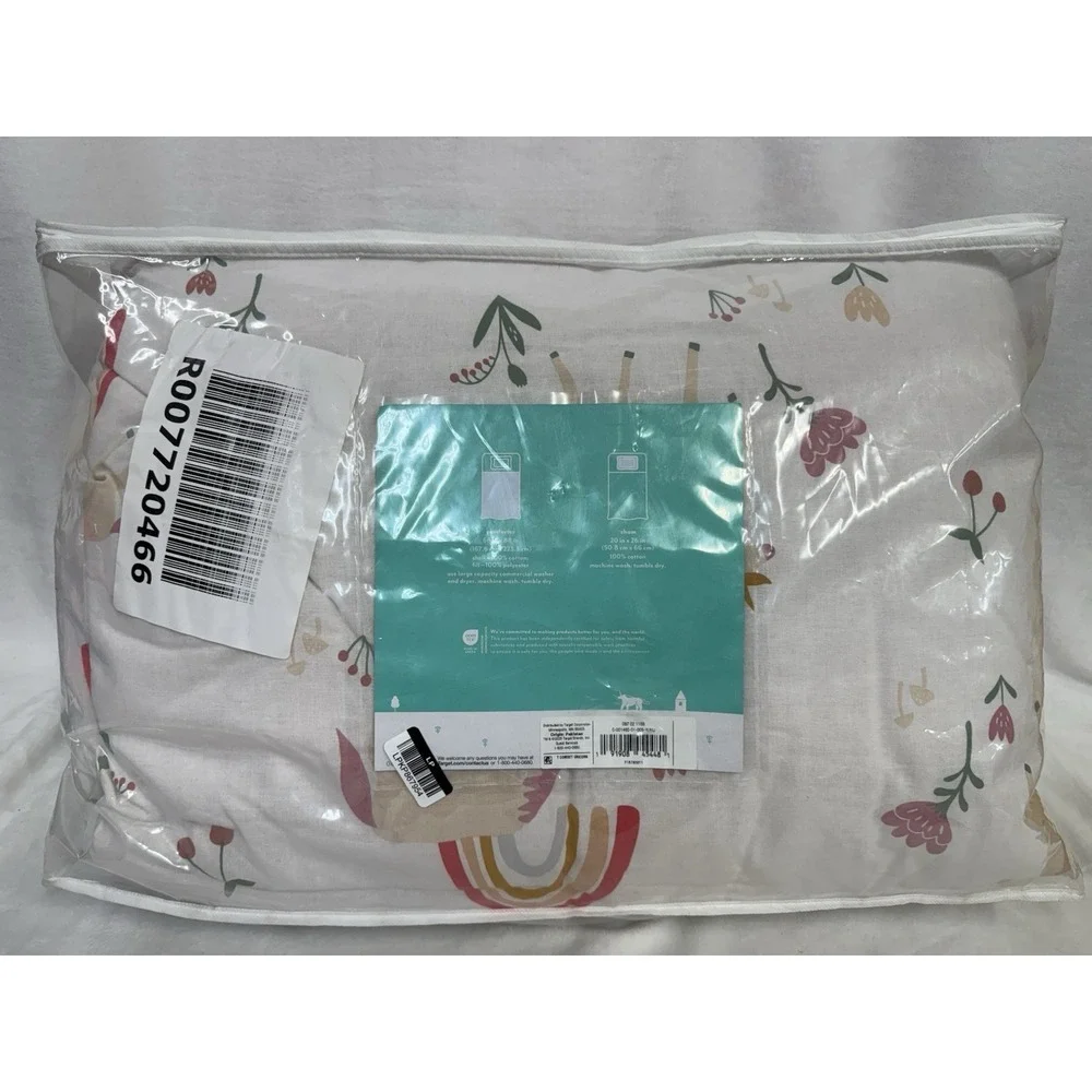 Twin Unicorn Kids' Comforter Set Rainbow Pattern - by Pillowfort 88in x 66in